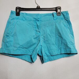 Vineyard Vines Womens Turquoise Blue Chino Shorts Stretch Cotton Prepoy Size 4